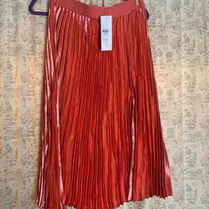 Shimmery Gold/Pink Pleated Skirt